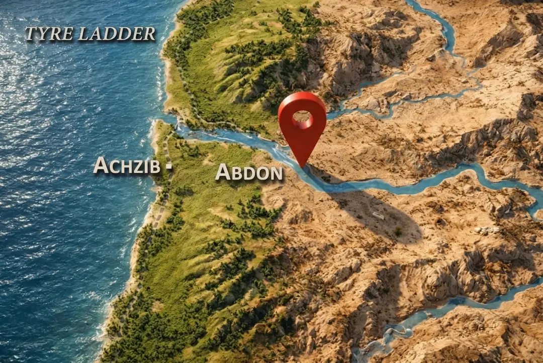3D Map of Tyre Ladder, Achzib, and Abdon